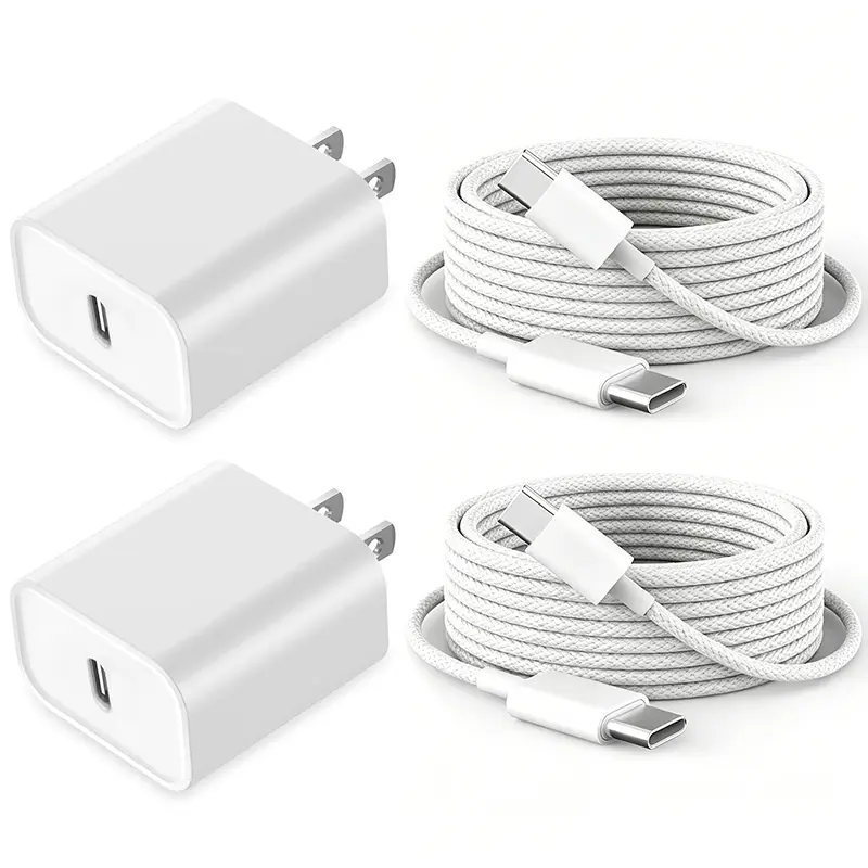 10Ft iPhone 17 16 15 Charger Fast Charging Type C Chargers USB C Charger Block i Phone 16 Chargers with 2 Pack 10FT Cable for iPhone 16/16 Plus/16 Pro/16 Pro Max/iPhone 15/15 Pro Max/Samsung(White)
