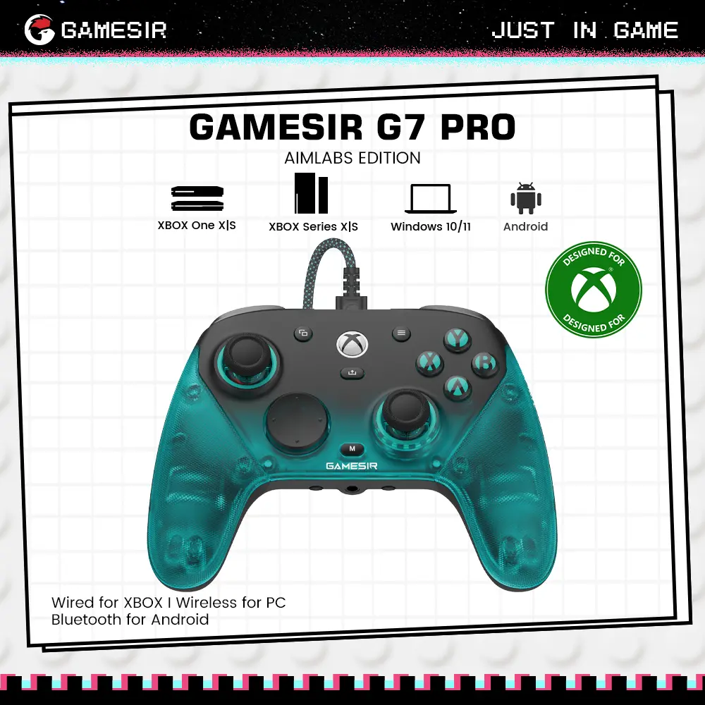 GameSir G7 Pro Aimlabs Edition. Tri-Mode XBOX Wired, PC & Mobile Wireless Controller