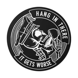 Cop Skeleton Sticker, Hang in there it Gets Worse Police Gift, Law Enforcement Decal, Car Laptop Sticker, Police Hat Sticker