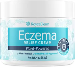 Roycederm Eczema & Psoriasis Cream for Dry, Itchy Skin – Moisturizer for Sensitive Skin, Eczema, Psoriasis & Dermatitis – 1% Colloidal Oatmeal + Ceramides – Steroid-Free for Adults, Kids & Babies