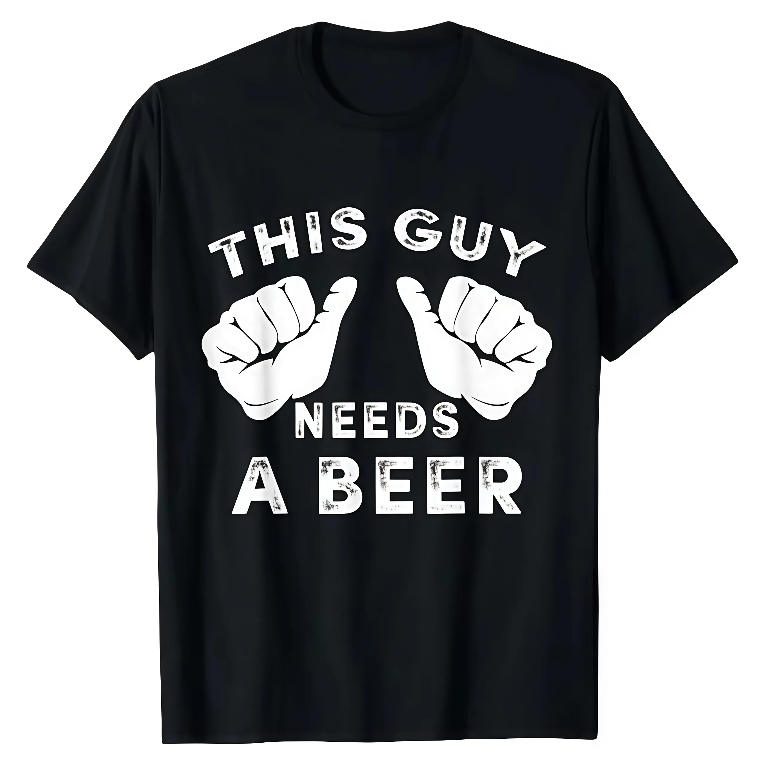Men's "This Guy Needs A Beer" Funny Golf Graphic T-shirt, Soft Cotton Short Sleeve Round Neck Tee, Casual Top Gift for Golfers, Shortsleeve, Menswear, Graphic Tees, Unisex, Classic, Funny Gifts For Guys, Streetwear, Oversized, Size Up For Loose, Vibrant C