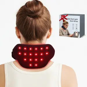 Cordless LED Neck Brace — Wearable Near-Infrared Neck Wrap — Portable Light Therapy Device (Ideal for Travel, Home, and Office Use) — 5W, 660nm & 850nm