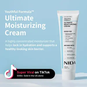 NIDA Youthful Formula Ultimate Moisturizing Cream (100mL) / Collagen, Niacinamide, Centella Asiatica, Hyaluronic Acid / Wrinkles, Dark Spots, Skincare Hydrating Daily Moisturizer Moisture Hydrate