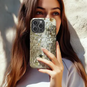 Golden Mosaic Tile MagSafe Phone Case |   Shimmering Elegant Design |   Timeless Aesthetic Cover for iPhone 17, 16, 15, 14, 13, 12, 11, X,Samsung and other models. Makes a great gift for friends or family.