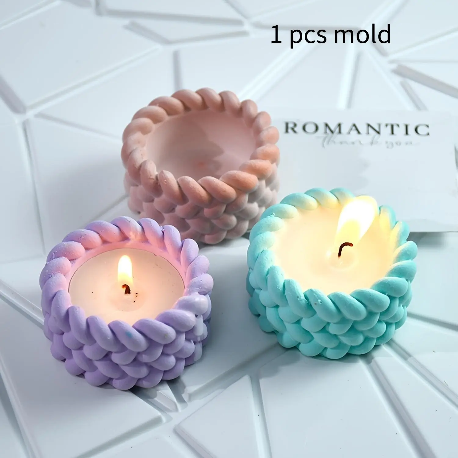 Silicone DIY Candle Mold, 1-Piece Handmade Hemp-Rope Design Candle Mold, Creative Silicone Mold for Candle and Soap Making, Home Decor Craft Supplies