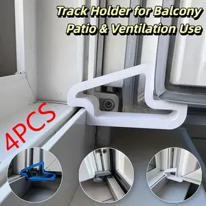 4PCS Door/Window Stopper, Anti-Collision Door Clamp, Window Anti-Collision Device, Track Snap-On System, Window Fixing Kit, Window Mount Kit, Strong Plastic Material, Window Isolator, Indoor Ventilation and Privacy Protection, Easy Installation