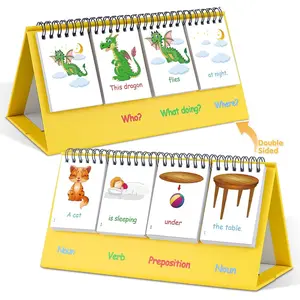 Sentence Building Flip Chart for Kids,Speech Autism Therapy Learning Materials for Preschool Kindergarten Elementary Special Classroom Must Haves, Essentials Supplies for Homeschool