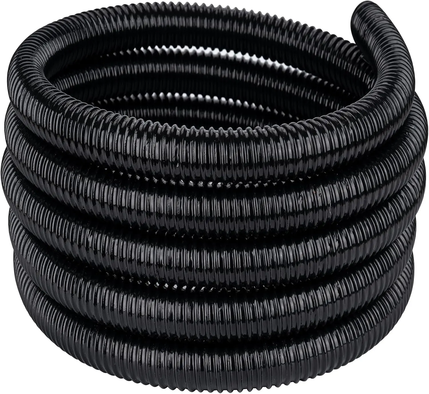 Pond Tubing,1-1/2 inch PVC Flexible Pond Hose, Black Corrugated Waterfall Sump Pump Hose,Drainage Pipe, Kinkproof for Garden Ponds, 1-1/2"x25FT