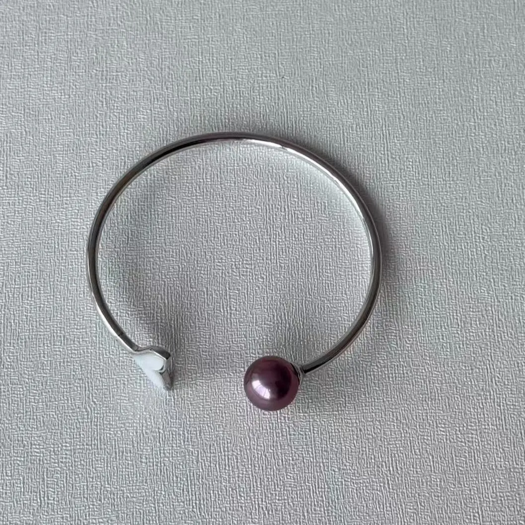BR10254 Purple pearl fishtail bracelet
