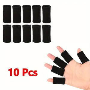 Finger Arthritis Compression Sleeves, 10 Pack Black Finger Braces for Arthritic Joints, Trigger Finger Splints, Swollen Knuckle Support, Rheumatoid Arthritis Relief for Middle, Index, Ring & Pinky Fingers, Adjustable Fit for Daily Wear