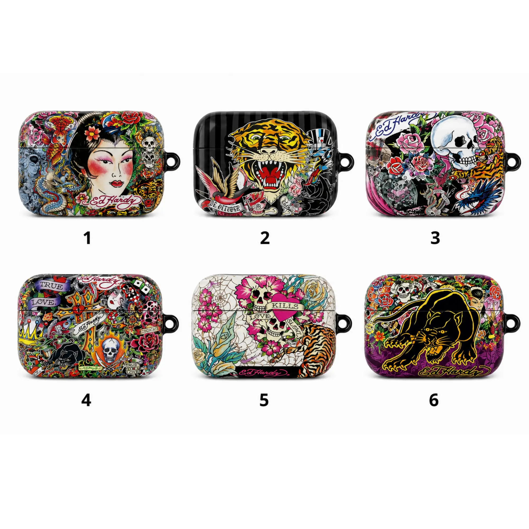 Vintage Sizzling Retro Signature Animal Skull Fusion Airpods Case Trending Now for Airpods 1 2 3 4 Pro 1 2 3