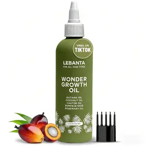 LeBanta Wonder Growth Oil - 100% PureBatana Oil Blend with Castor Pumpkin SeedCoconut & Rosemary for Thicker StrongerHair Care Supplement 4oz