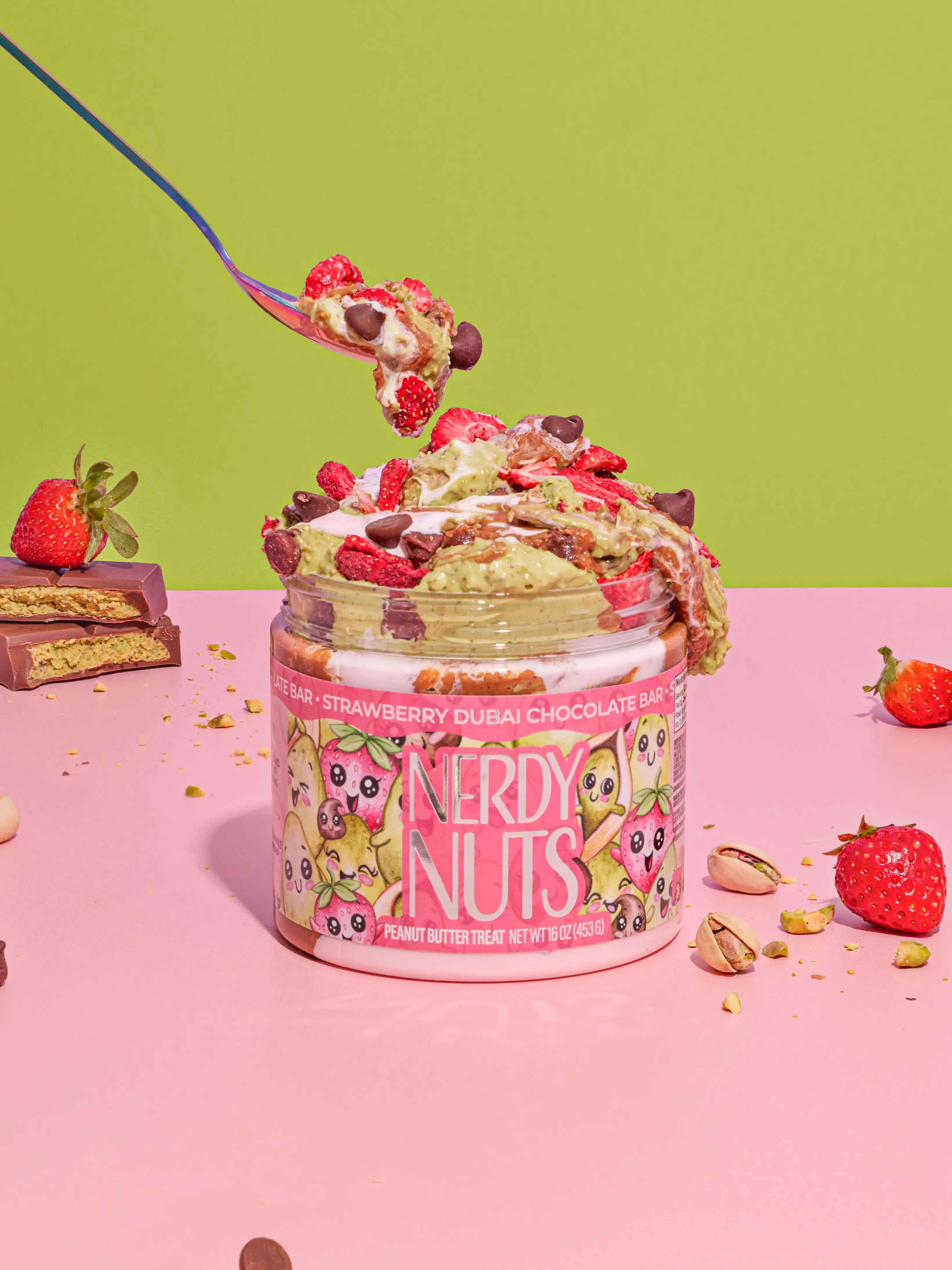 Strawberry Dubai Chocolate Bar Peanut Butter Treat Strawberry Dubai Chocolate Bar Peanut Butter Treat