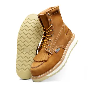 HM814 Moc Toe 8" Work Boot Full Grain Leather Oil and Water Resistant