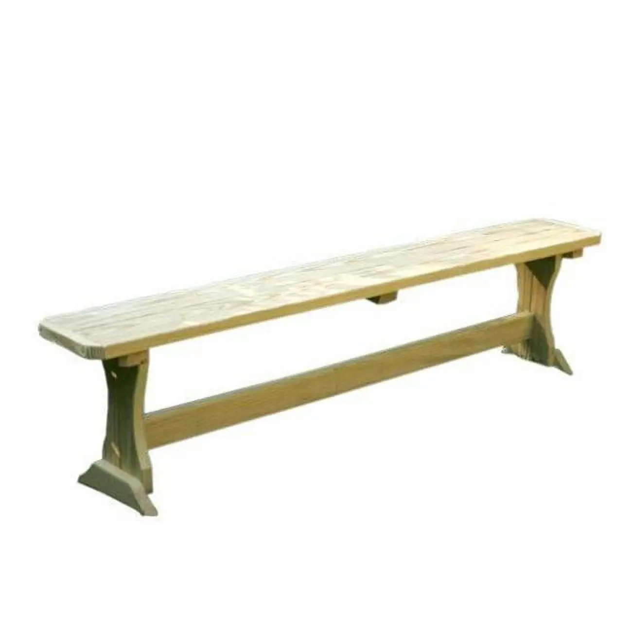Creekvine Designs FB72TCVD Handmade 6 ft. Treated Pine Trestle Garden Bench - Galvanized Steel Accents, Rounded Edges, Optional Stain/Sealer, 14"d x 18"h, 54 lbs., Ideal for Large Gatherings (Pairs with Trestle Table)