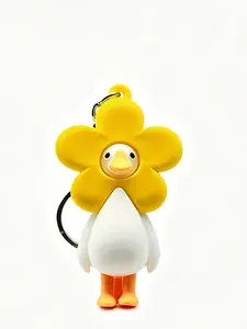 Cute Duck Keychains with Flower, Fun Animal Backpack Charms for Girls, Kawaii Duckling Pendant, Ideal Party Favors & Gifts