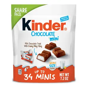 Kinder Chocolate Mini - Smooth & Creamy Milk Chocolate Treat with Creamy Filling - Up to 34 Minis - 7.2 oz Share Pack