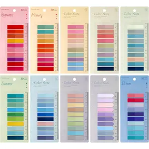 2000 count Sticky Tabs with Ruler, 10 Pack Index Tabs,  It Sticky Notes, Repositionable Book Flags Strip Index Tabs Clear Page Markers for Office School Reading Highlights Classifying