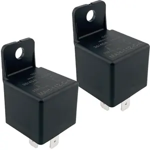 MAH-112-C-4 12V 5-Pin Automotive Relay (2-Pack) 40/30 Amp SPDT with Mounting Bracket, Replacement for MAH-112-C-4R, High Current Relay for Car Truck Marine RV, Built-in Resistor for Circuit Protection