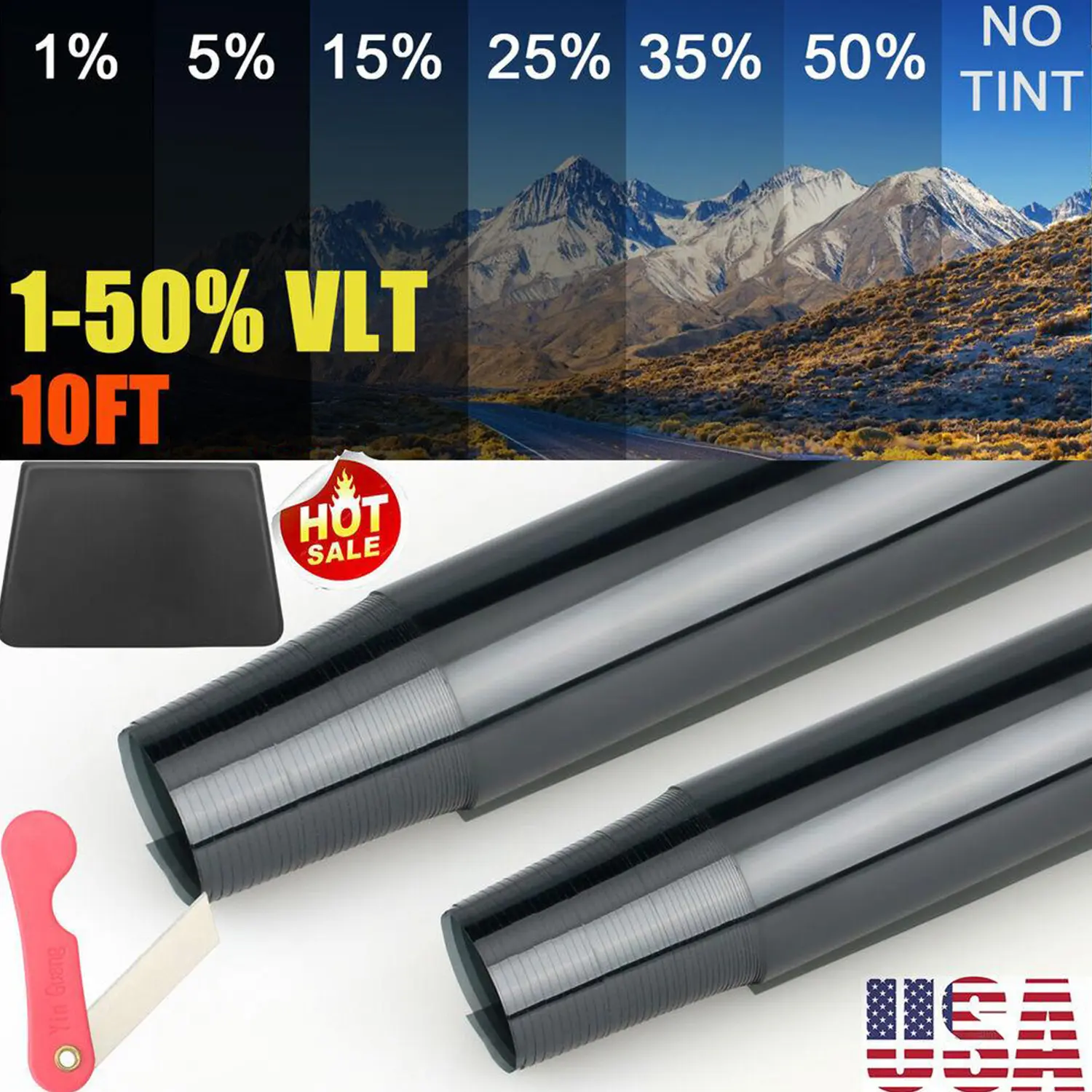 20" x 10FT Uncut Car Window Tint Film Roll 5-50% VLT Car Home Office Glass 20" x 10FT Uncut Car Window Tint Film Roll 5-50% VLT Car Home Office Glass