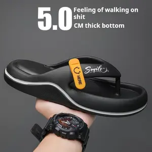 Summer new Korean style fashionable casual flip flops for men, cross-border plus size versatile beach shoes, trendy men's slippers