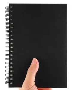 DSTELIN Blank Spiral Notebook, 1-Pack, Soft Cover, Sketch book, 100 Pages / 50 Sheets, 7.5 inch x 5.1 inch (Black)