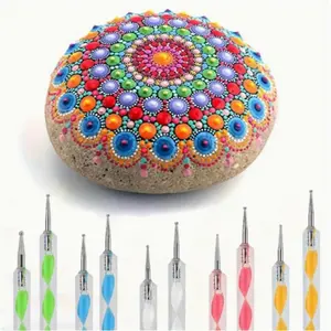 Mandala Dotting Tool Set, 5 Counts/set Rock Painting Tool, DIY Painting Supplies for Rock, Canvas, Paper, DIY Art Supplies for Home Decor