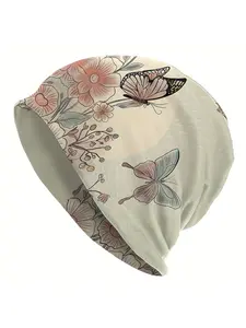 Floral Butterfly Unique Design Outdoor Bonnet Hats Novelty Men's Skullies Beanies Hat Cap Hip Hop Caps For Running Dance and Climbing