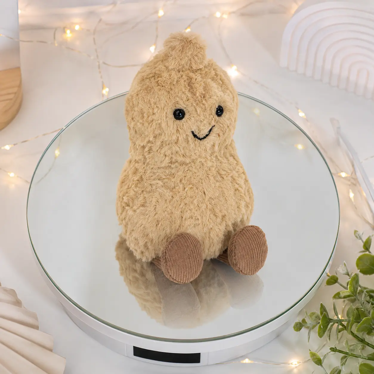 Jellycat Amuseable Peanut Stuffed Animal, Beige Food Plush with Peanut Shape, Birthday Gift for Kids