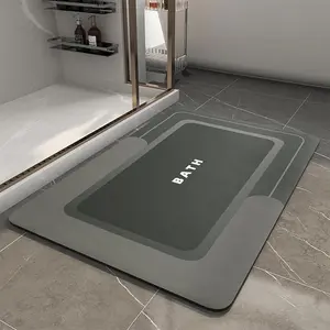 Premium Quick-Dry Bathroom Mat - Ultra-Absorbent, Non-Slip, Machine Washable, and Mildew-Resistant Rug for Shower, Kitchen, Laundry Room, and More with Geometric Design and Easy Cleaning