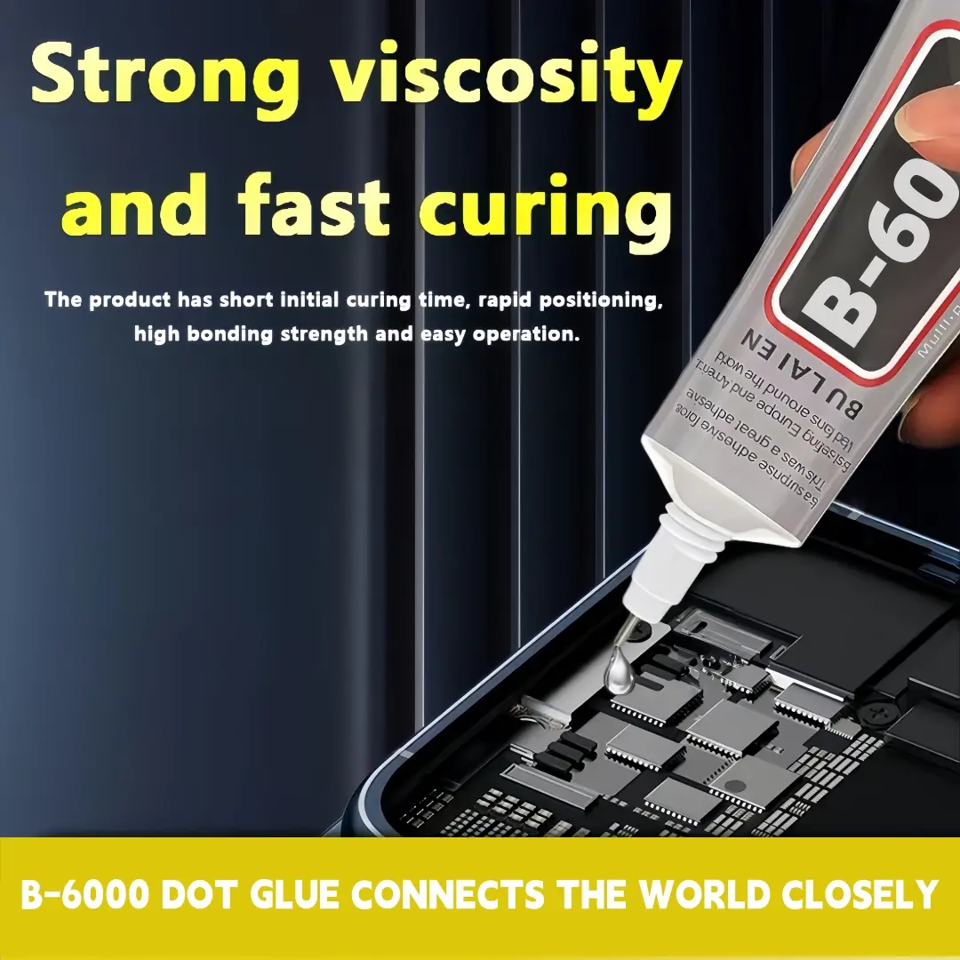 B-6000 Extra Strong Adhesive Gel 50ML, Ideal for Phone Screen Repair, DIY Crafts, Flexible Durable, Suitable for Various Materials