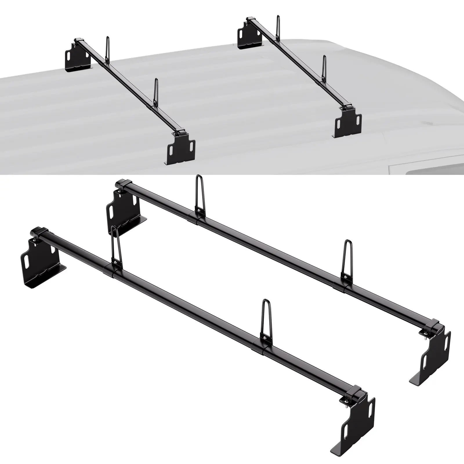 【Summerfinds】VEVOR Adjustable Truck Rack - Universal Van/Truck Roof Racks, 500 Lbs / 227 Kg Load Capacity, Q235 Steel, Aerodynamically Optimized, Flexible Drilled Installation, Automotive Exterior Accessory Set