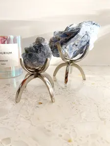 Modern Boho Silver Claw - Crystal Mineral Sphere Display Stand