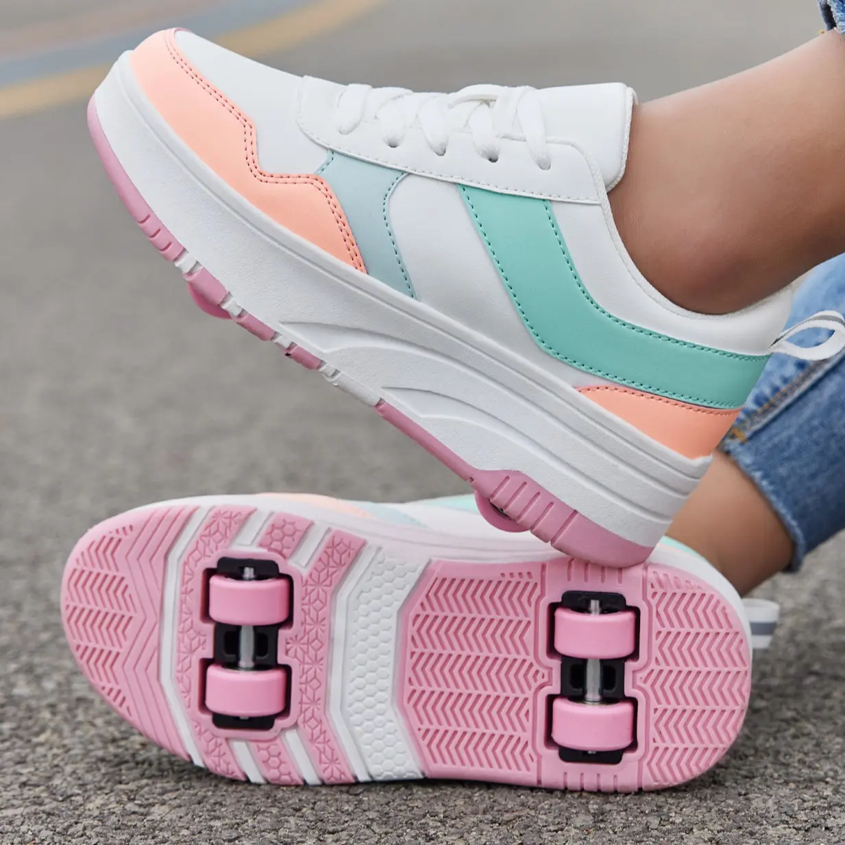 Roller Skate Shoes for Kids Girls Boys Detachable Wheeled Fashion Sneakers Roller Skate Shoes for Kids Girls Boys Detachable Wheeled Fashion Sneakers