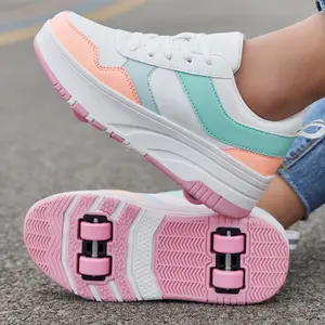Roller Skate Shoes for Kids Girls Boys Detachable Wheeled Fashion Sneakers