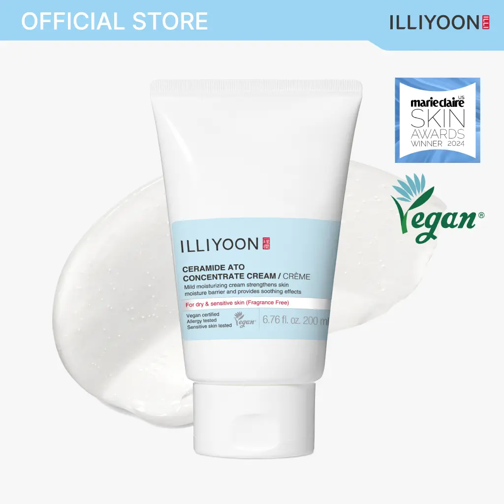 [ILLIYOON] Ceramide Ato Concentrate Cream | Moisturizer for Dry & Sensitive Skin, 100hr Lasting Hydration, For Face & Body, Gentle for Infants, Moisture Barrier Repair, Vegan Certified, 6.76 fl.oz. summervibe