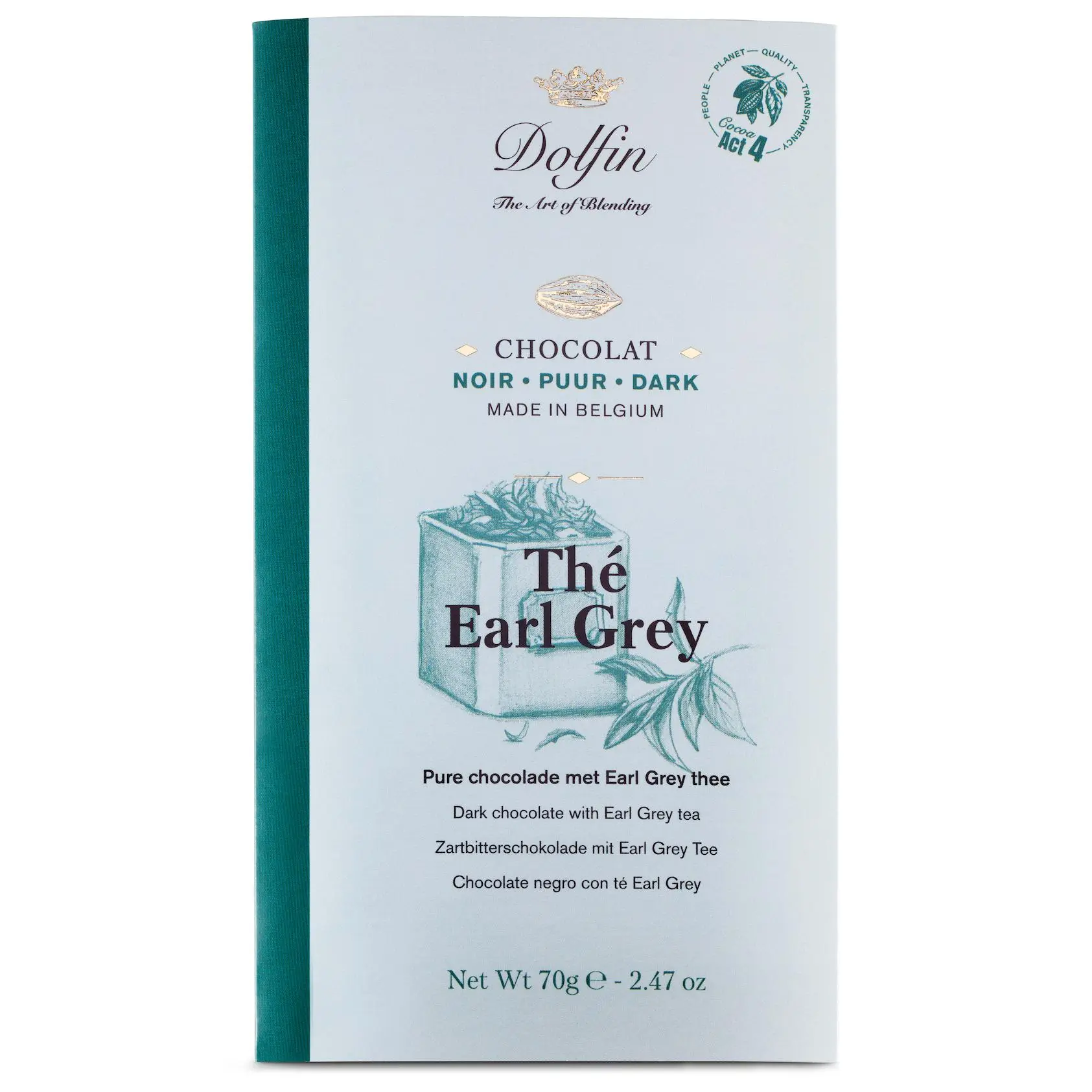 Dolfin - Dark Chocolate Bar with Earl Grey Tea - Belgium Import