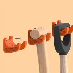 2/4Pcs Gardening Tool Hook Bracket, Auxiliary Hook, for 35mm Broom/Shovel/Rake, Screw Fixed Wall Mount Bracket (without screws), Wall Mounted Storage, Durable Plastic, Tool Rack, Multifunctional Hook