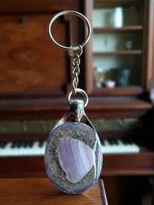Ocean Whisper Seashell Resin Keychain