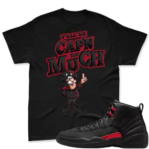 AJ12 Bloodline Black Red Matching T Shirt, CAP'N MUCH! Graphic Shirt, 90s Hip Hop Tee, Gift For Women and Man, Unisex T-Shirt, Sneaker Head Gift