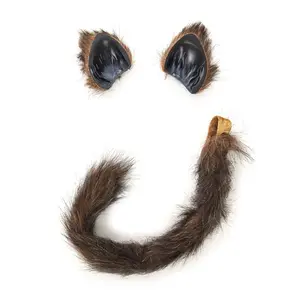 Brown Furry Cat Tail and Ears