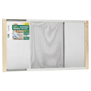 212 MAIN Metal Rail Extension Window Screen, Thermwell AWS1537, 15x21-37 in., Adjustable Size, Bright Mesh, Zinc Nails for Sailing Water Sports