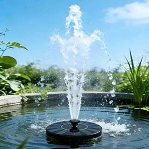 1.5W Solar Fountain Pump Kit, Floating Solar Water Fountain with 4 Interchangeable Nozzles, IP65 Waterproof Submersible Solar Powered Fountain for Pond, Pool, Garden, Fish Tank, Eco-Friendly & Weatherproof