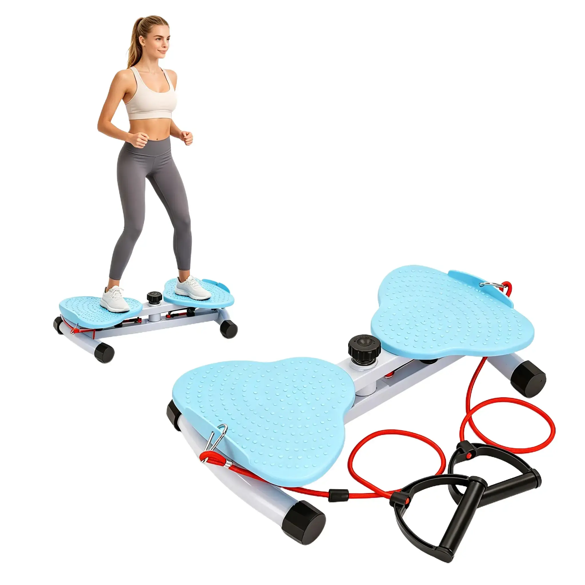 AODI Foldable Abdominal Muscle Trainer - Waist Twisting Machine with Resistance Bands, Adjustable Portable Trainer for Home Core & Abs At Home, Roller Ab Training, Core Training