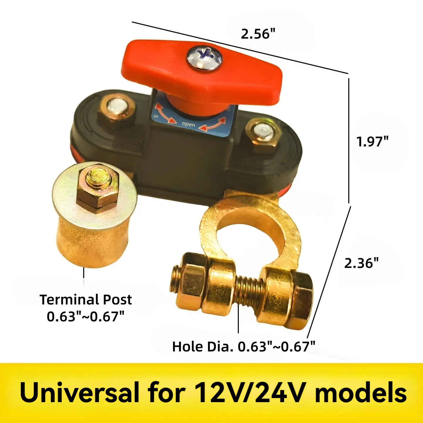 Heavy-Duty Thick Solid Brass Rotary Remote Battery Disconnect Switch with Short Circuit Overload Protection, Car Charger & High-Power Jump Starter with Desulfator, Battery Disconnect Switc, Portable Station with Car Starter vehicle, usb output