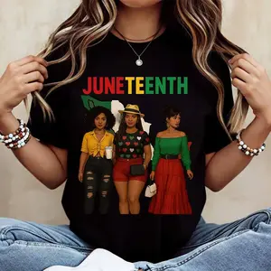 Juneteenth Celebration Women T-Shirt  Casual Loose Fit For Everyday Wear And Leisure Activities
