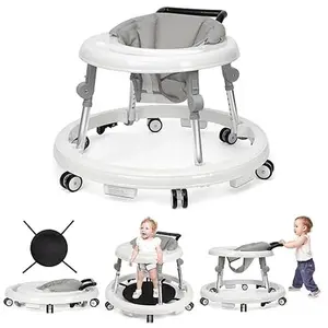 Baby Walker Foldable with 9 Adjustable Heights, 7-18 Months  Baby Walkers, with Wheels Portable Anti-Rollover,Rolling portable design,DealsForYouDays