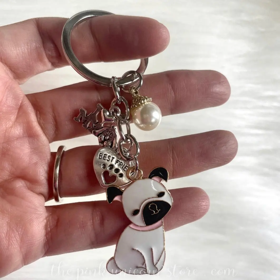 Pug Dog Charm Keychain animal