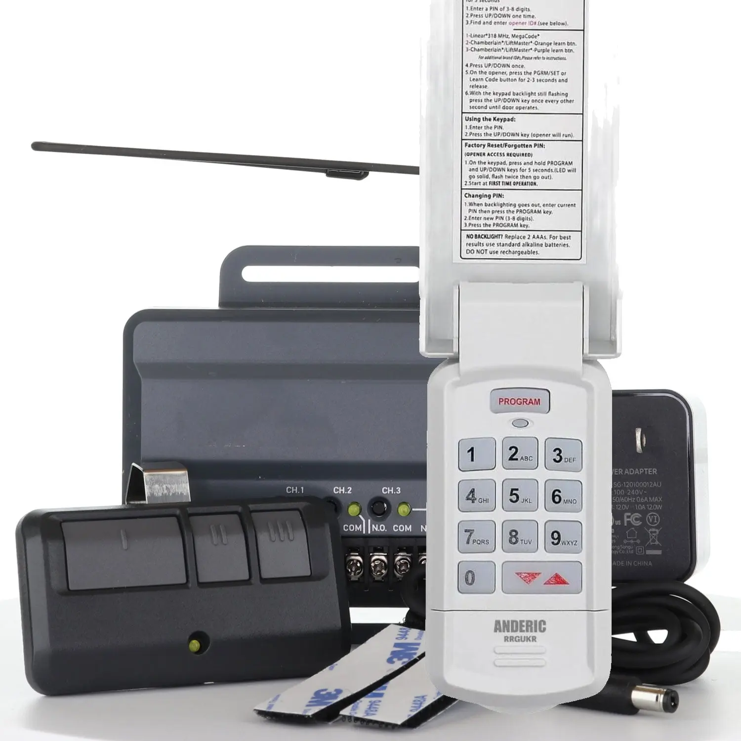 Anderic RR850LM Universal Garage Door & Gate Opener Conversion Add-on Kit with Keypad