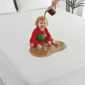 100% Waterproof Full Size Mattress Protector,Breathable Cooling 3D Air Bamboo Viscose Mattress Cover,Fitted with 6"-14'' Deep,Hypoallergenic Noiseless Machine Washable